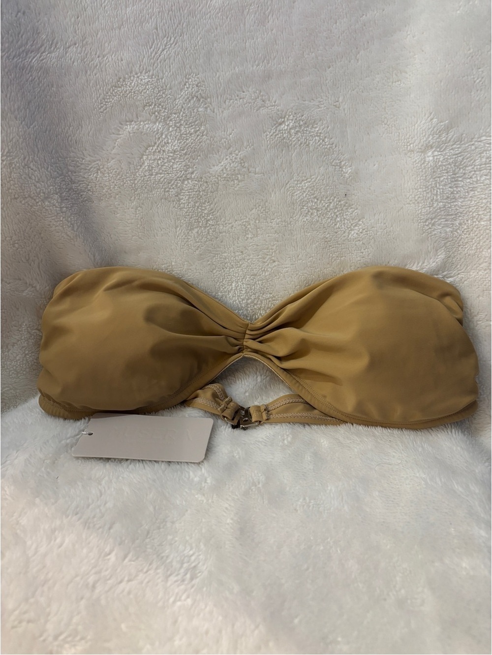 Musera Bandeau Bikini Top Tan Strapless Swimsuit Top Size L NWT